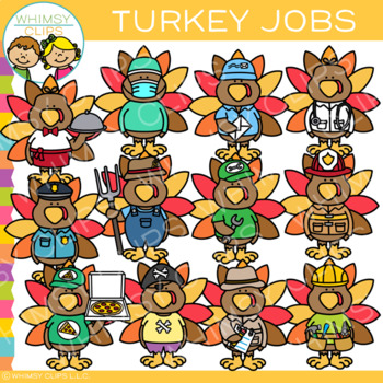 Preview of Thanksgiving Turkey Community Helper Jobs Clip Art