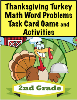 Preview of Thanksgiving Turkey Math Word Problems For 2nd Grade: Print and Digital