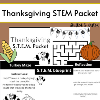 Preview of Thanksgiving/Turkey Maze STEM Packet - No Prep!