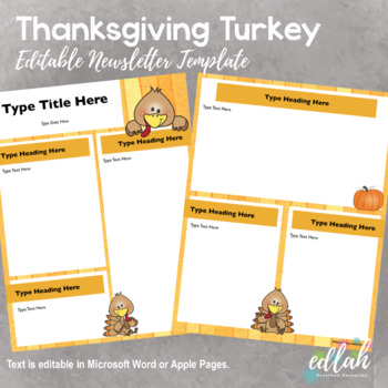 Preview of Thanksgiving Turkey Newsletter for WORD or PAGES_Generation 2