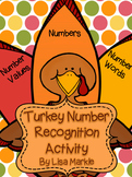 Thanksgiving Turkey Number Recognition Activity