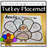 Thanksgiving Turkey Placemat Writing Activity