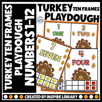 Preview of Thanksgiving Turkey Playdough Ten Frames Math fine motor skills Activities