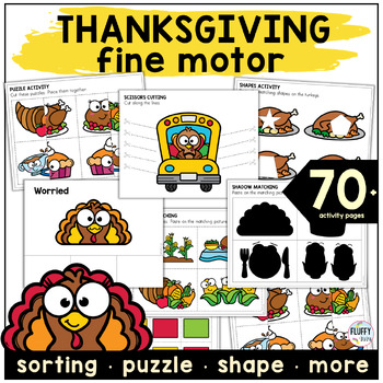 Preview of Thanksgiving Turkey Preschool and Toddler for Fall Fine Motor Activities