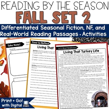 Preview of Thanksgiving Turkey Reading Passage Pumpkins Comprehension Activity November