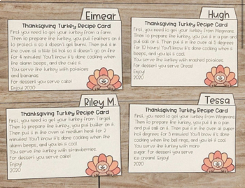 Preview of Thanksgiving Turkey Recipe Cards