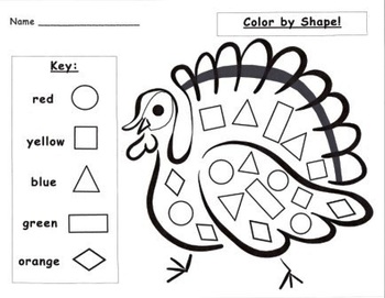 Preview of Thanksgiving Turkey Shape Activities Set