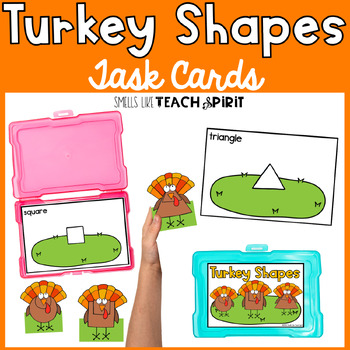 Preview of Thanksgiving Turkey Shapes Math Task Cards