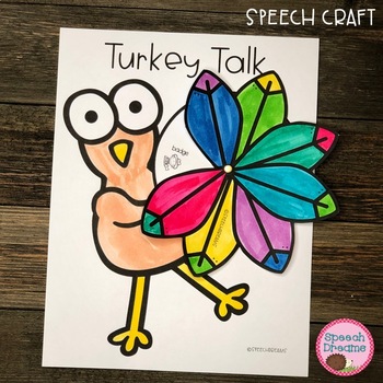 Preview of Thanksgiving Turkey Speech Therapy Activity