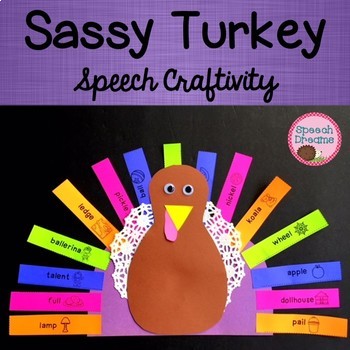 Preview of Thanksgiving Speech Therapy Craft: Turkey Articulation Classifying and more