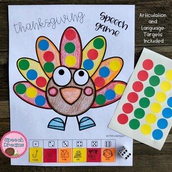 Preview of Thanksgiving Turkey Speech Therapy Games: Following Directions Activities