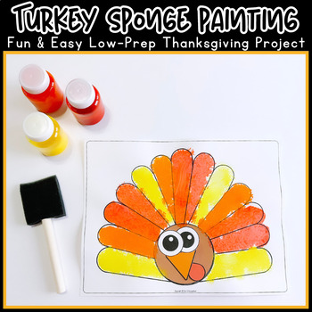 Preview of Thanksgiving Turkey Painting Template | Printable Art Project Craft