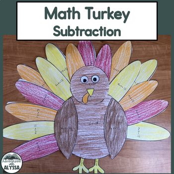 Preview of Thanksgiving Turkey│Subtraction Activity│Math Worksheet & Craft