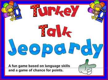 Preview of Thanksgiving Turkey Talk Editing Jeopardy  - SMARTBOARD