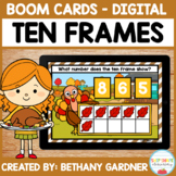 Thanksgiving Turkey Ten Frames - Boom Cards - Distance Learning