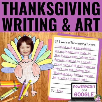 Preview of Thanksgiving Turkey - Thanksgiving Writing and Art Activity - PDF & Digital