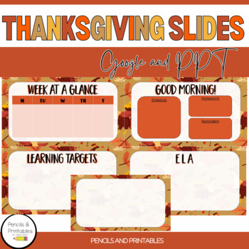 Thanksgiving Turkey Theme Google Slides and PPT by Pencils and Printables