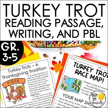Preview of Thanksgiving Turkey Trot Reading Passage and Activities