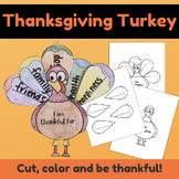 Thanksgiving Turkey - What am I grateful for? Bulletin Boa