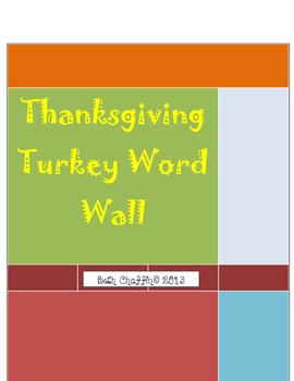 Preview of Thanksgiving Turkey Word Wall