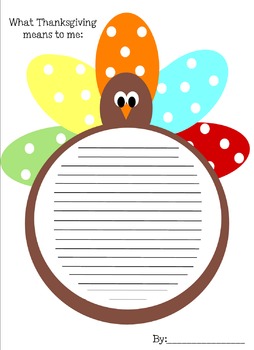 Preview of Thanksgiving Turkey Writing