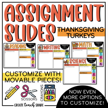 Preview of Thanksgiving Turkeys Assignment Slides | Google Slides | Classroom Management