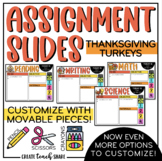 Thanksgiving Turkeys Assignment Slides | Google Slides | C