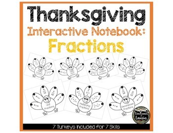 Preview of Thanksgiving Turkeys Interactive Notebook: Fractions