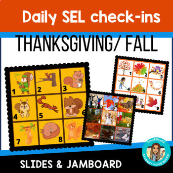 Preview of Thanksgiving, Turkeys, Leaves, 10 Fall SEL check-ins: NOVEMBER, social emotional