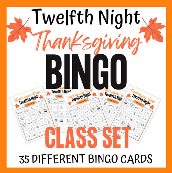 Thanksgiving Twelfth Night BINGO x 35 class set by Sunshine