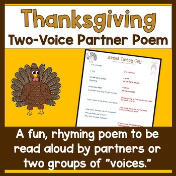 Preview of Thanksgiving Two Voice Partner Poem