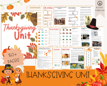 Preview of Thanksgiving Unit: Science Curriculum, Homeschool Curriculum, Nature Study