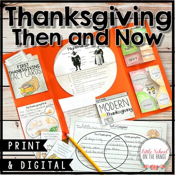 Preview of Thanksgiving Then and Now | Print and Digital