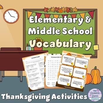 Preview of Thanksgiving Upper Elementary & Middle School Vocabulary Activities