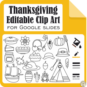 Preview of Thanksgiving Clipart for Google Slides™ | Movable Images