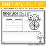 Regular & Irregular VERBS Turkey Thanksgiving Activity