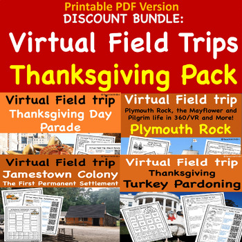 Preview of Thanksgiving Virtual Field Trip Discount Bundle