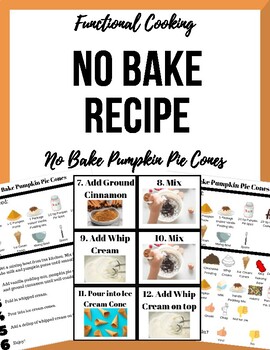 Preview of Thanksgiving Visual Recipe - No Bake Pumpkin Pie Cones