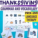 Thanksgiving Vocabulary Activities for Verbs Tense, Morphe