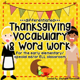 Thanksgiving Vocabulary Cards