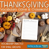 Thanksgiving Vocabulary Match Game and Practice Worksheets