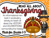 Thanksgiving Vocabulary Mini Book for BIG KIDS