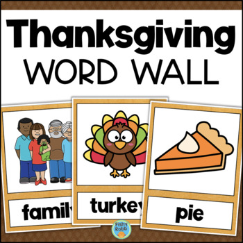 Preview of Thanksgiving Words Vocabulary Word Wall Cards ABC Order Word Search
