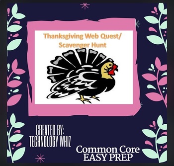 Preview of Thanksgiving Web Quest / Scavenger Hunt