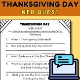 Thanksgiving WebQuest | November Research Activity | Techn