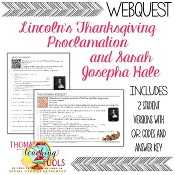 Preview of Thanksgiving Webquest: Lincoln's Proclamation & Sarah Josepha Hale