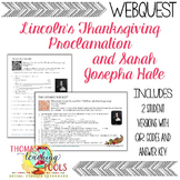 Thanksgiving Webquest: Lincoln's Proclamation & Sarah Jose