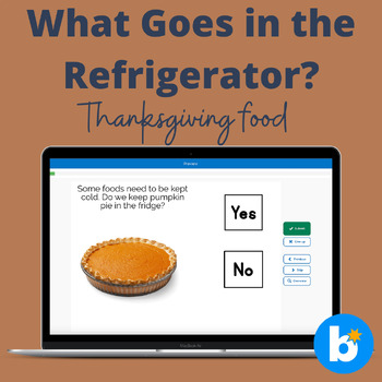 Preview of Thanksgiving | What Goes in the Refrigerator? No Prep Boom Cards