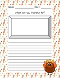 Thanksgiving - What are you thankful for? - Paper