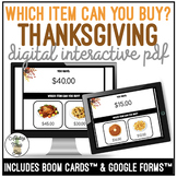Thanksgiving Which Item Can I Buy Digital Interactive Activity